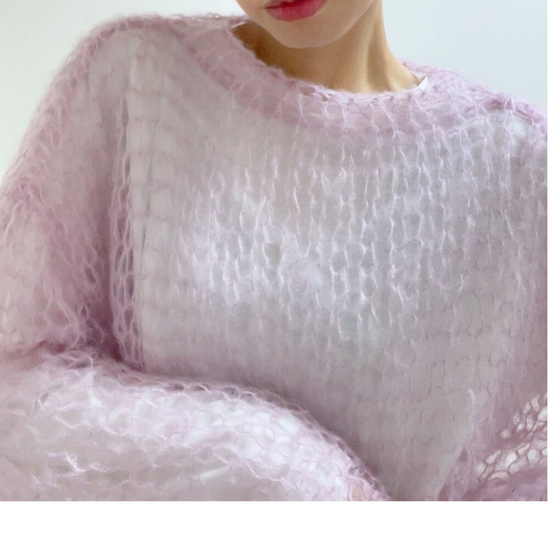 mohair knit pullover（light purple）プルオーバーモヘアニット