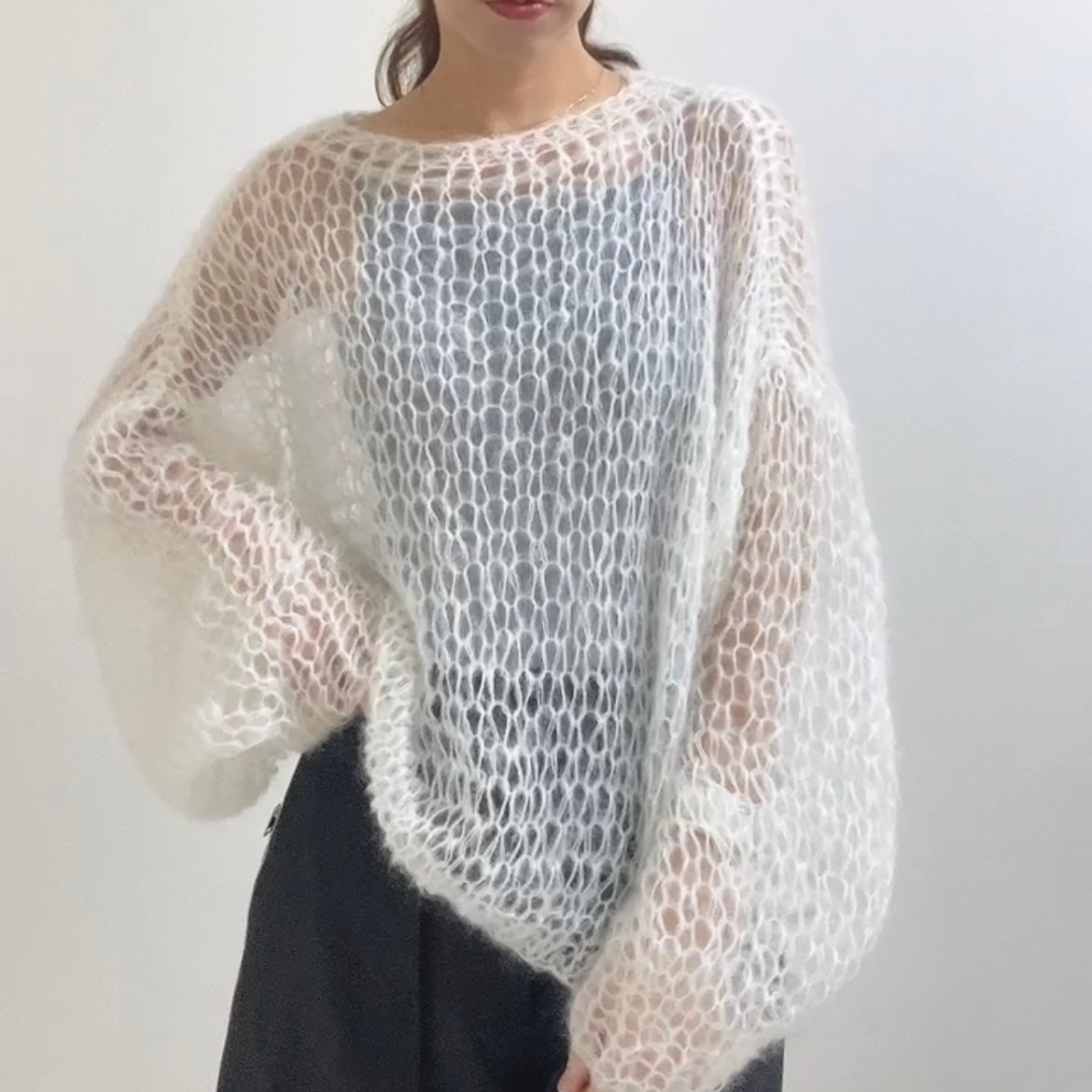 mohair knit pullover（White）プルオーバーモヘアニット（ホワイト）#2