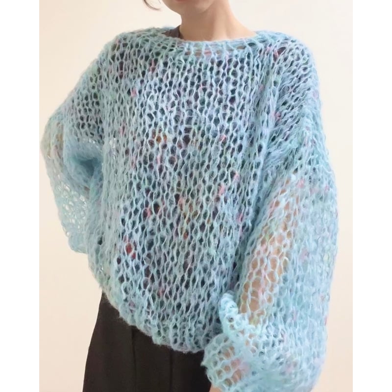 トップス minedenim Mohair Knit Pullover MINEDENIM / マインデニム / ニット Blurry Border Mohair Knit