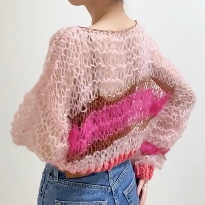 mohair knit pullover(pink)プルオーバーモヘアニット(ピンク mohair knit pullover(pink)プルオーバーモヘアニット(ピンク