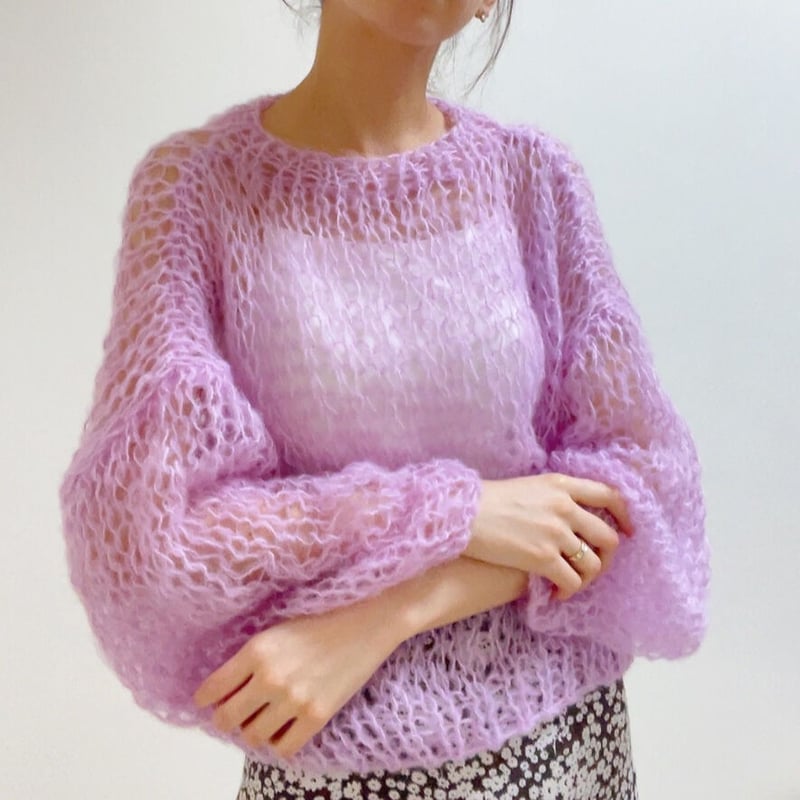 mohair knit pullover(purple)プルオーバーモヘアニット mohair knit pullover(purple)プルオーバーモヘアニット