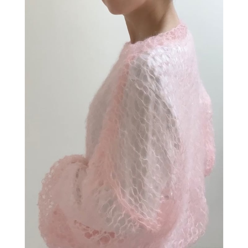 mohair knit pullover（baby pink）プルオーバーモヘアニット（ベビー
