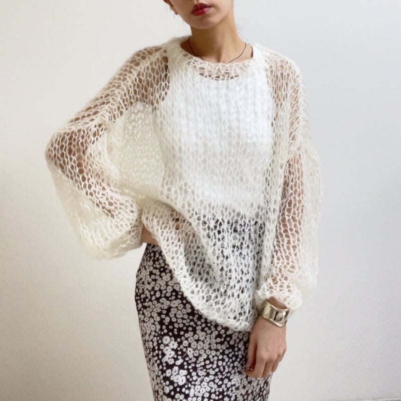 mohair knit pullover（offwhite）プルオーバーモヘアニット（オフホワ