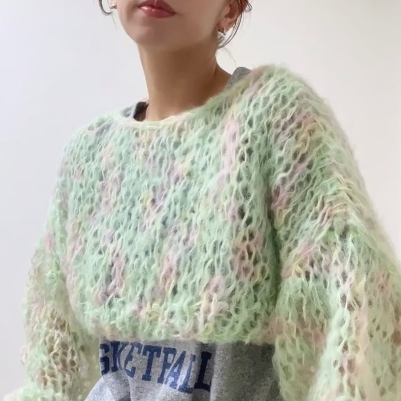 mohair knit pullover(lightgreen)プルオーバーモヘアニット mohair knit pullover(lightgreen)プルオーバーモヘアニット