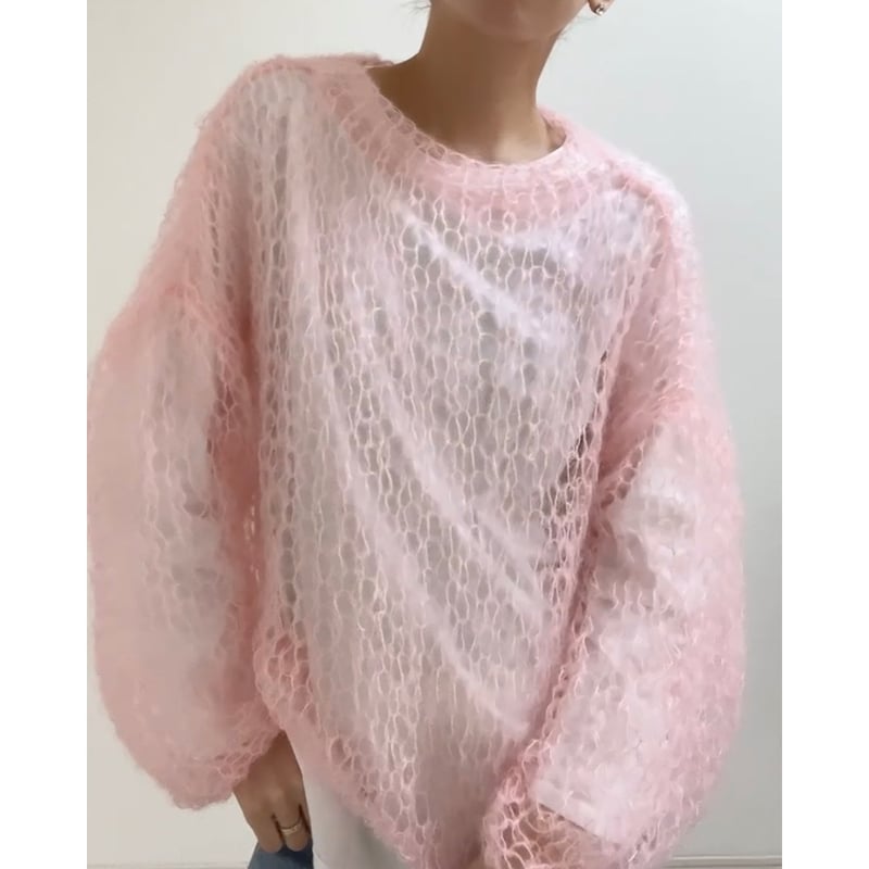 mohair knit pullover（baby pink）プルオーバーモヘアニット（ベビー
