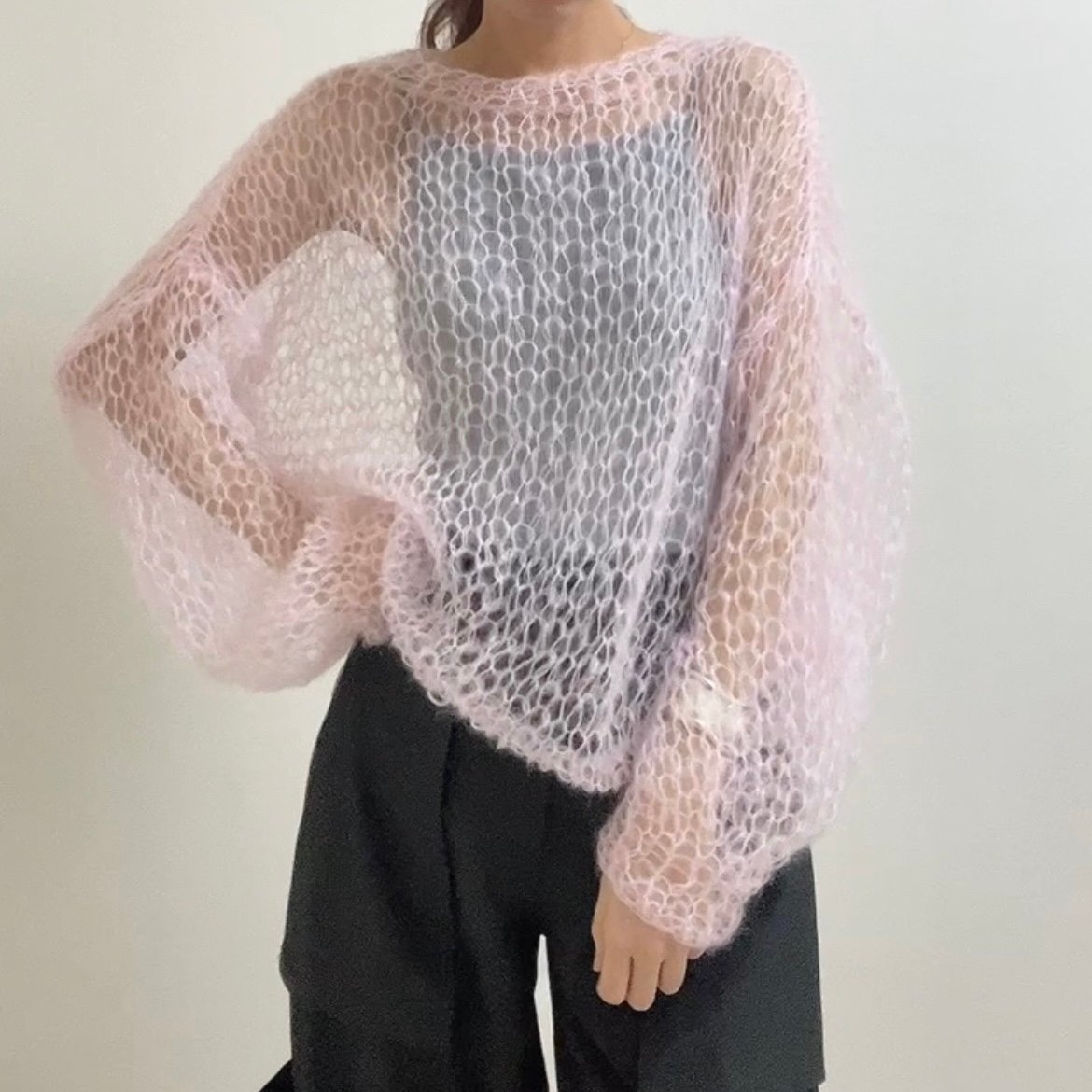mohair knit pullover（light pink）プルオーバーモヘアニット