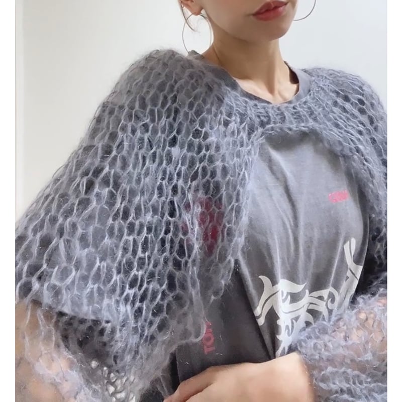 mohair knit sleeves（gray）モヘアニットスリーブ（グレー）#308 |