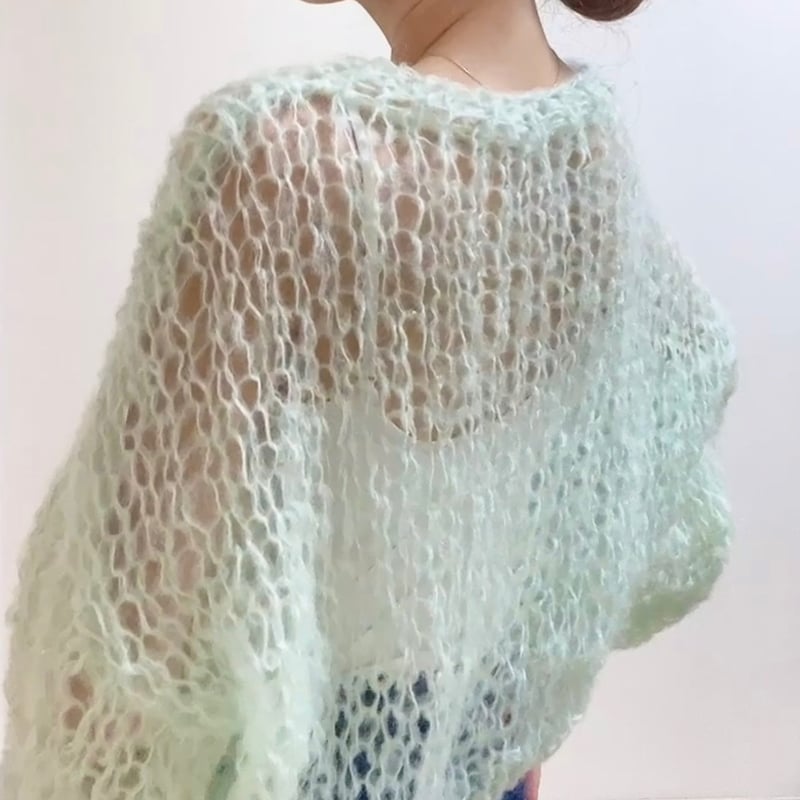 mohair knit pullover（mintgreen）プルオーバーモヘアニット