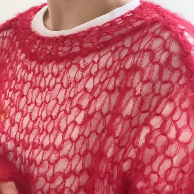 mohair knit pullover(red)プルオーバーモヘアニット(レッド mohair knit pullover(red)プルオーバーモヘアニット(レッド