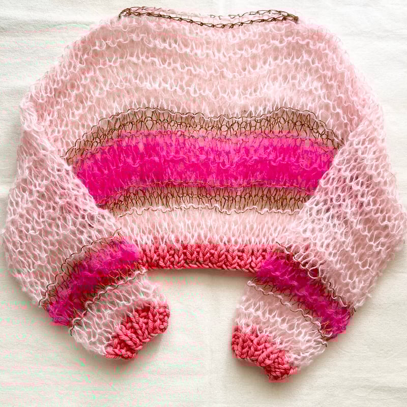 mohair knit pullover(pink)プルオーバーモヘアニット(ピンク mohair knit pullover(pink)プルオーバーモヘアニット(ピンク