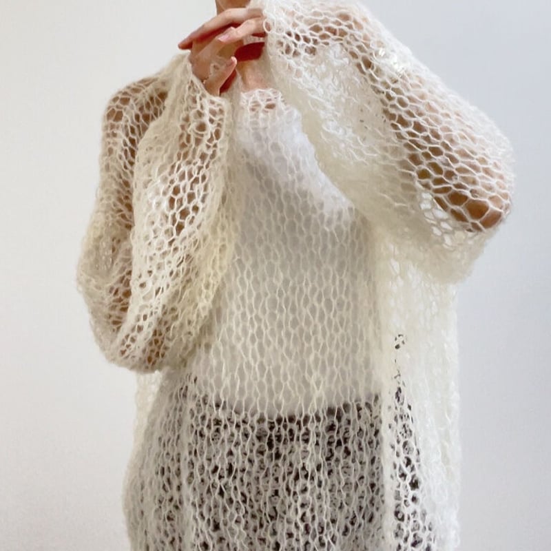 mohair knit pullover（offwhite）プルオーバーモヘアニット（オフホワ