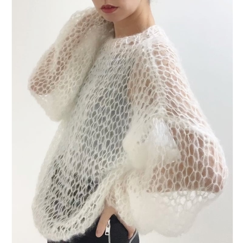 mohair knit pullover（White）プルオーバーモヘアニット（ホワイト）#2