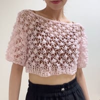 Summer Crop Tops （Short Sleeves）クロップド丈サマーニット（半袖）#197