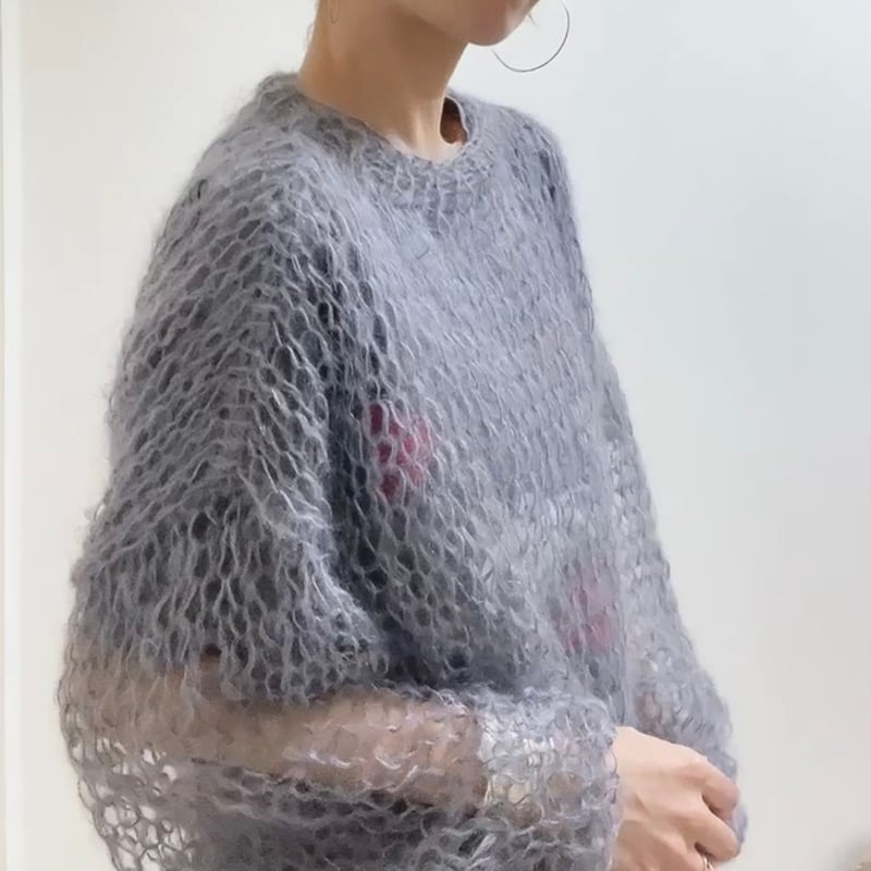 mohair knit pullover（gray）プルオーバーモヘアニット（グレー）#309