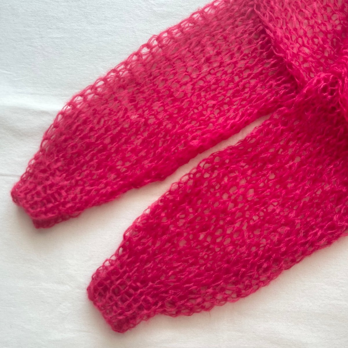 kone モヘア 2-tone pullover ピンク・ブルー Still Deciding Pink Multi Color Block Cardigan FINAL SALE