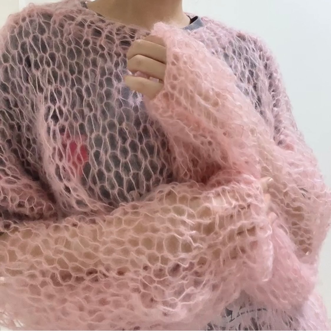 mohair knit pullover（pale pink）プルオーバーモヘアニット（ペール