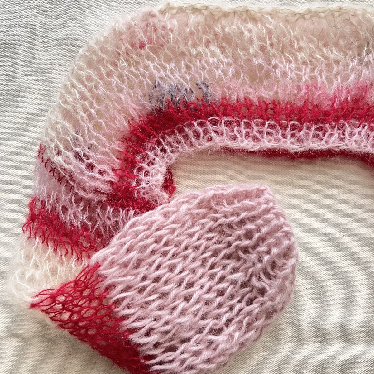 Short length mohair knit （pinkish）ショート丈モヘアニット（ピ