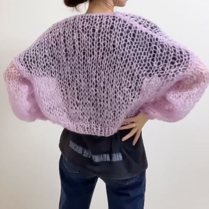 mohair knit cardigan(purple)モヘアニットカーディガン mohair knit cardigan(purple)モヘアニットカーディガン