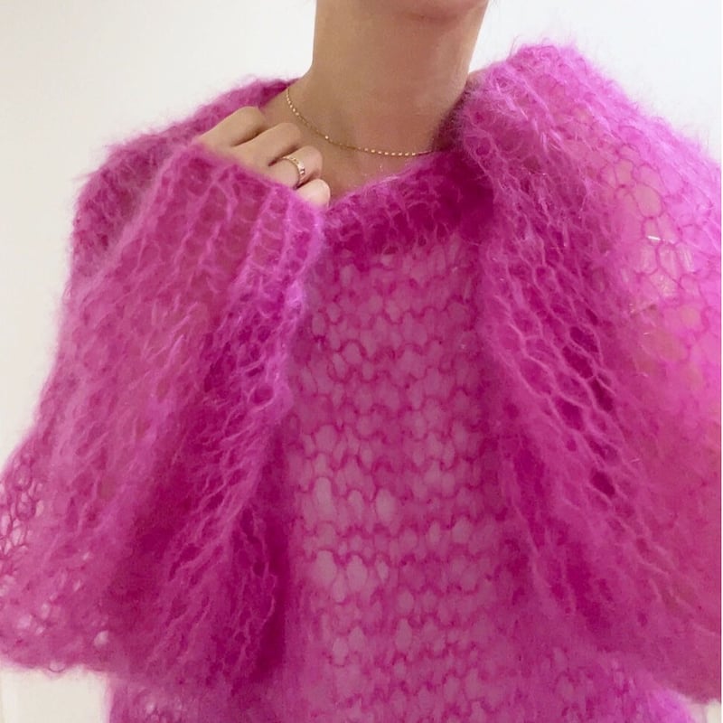 mohair knit pullover（Berry color）プルオーバーモヘアニット（ベ
