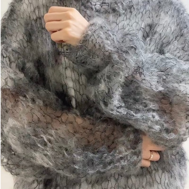 mohair knit pullover(mixgray)プルオーバーモヘアニット mohair knit pullover(mixgray)プルオーバーモヘアニット