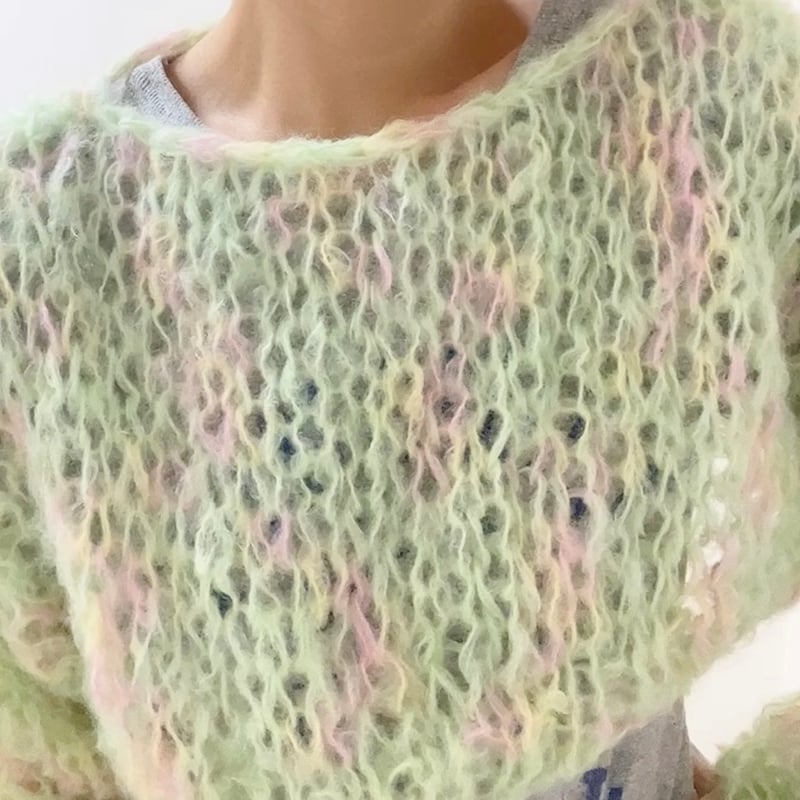 mohair knit pullover(lightgreen)プルオーバーモヘアニット mohair knit pullover(lightgreen)プルオーバーモヘアニット