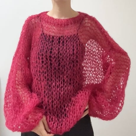 mohair knit pullover（Rose）プルオーバーモヘアニット（ローズ）#356