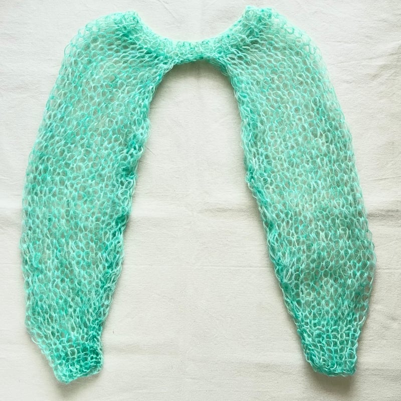 mohair knit sleeves（opalgreen）モヘアニットスリーブ（オパールグリ