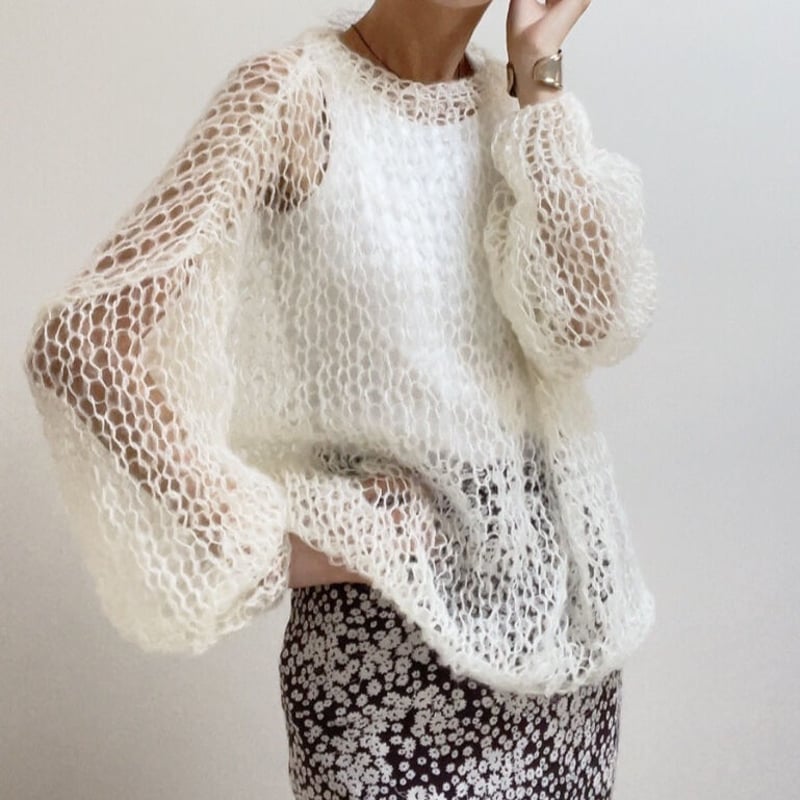 mohair knit pullover（offwhite）プルオーバーモヘアニット