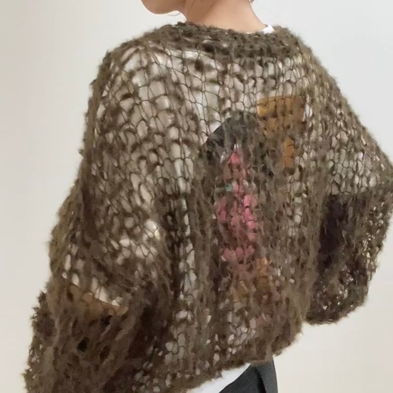 mohair knit pullover（khaki）プルオーバーモヘアニット