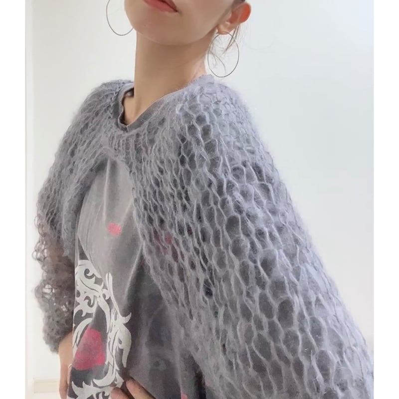 mohair knit sleeves（gray）モヘアニットスリーブ（グレー）#308 |