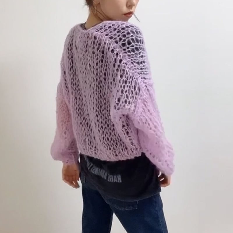 mohair knit cardigan(purple)モヘアニットカーディガン mohair knit cardigan(purple)モヘアニットカーディガン