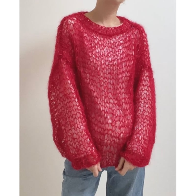 mohair knit pullover（red）プルオーバーモヘアニット（レッド）#319
