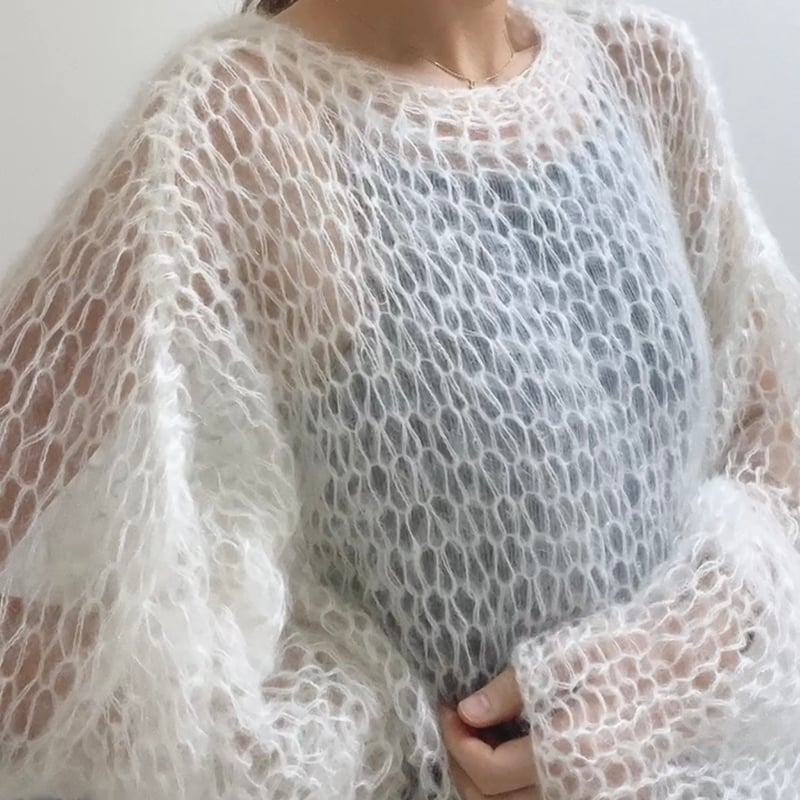 mohair knit pullover（White）プルオーバーモヘアニット（ホワイト）#2