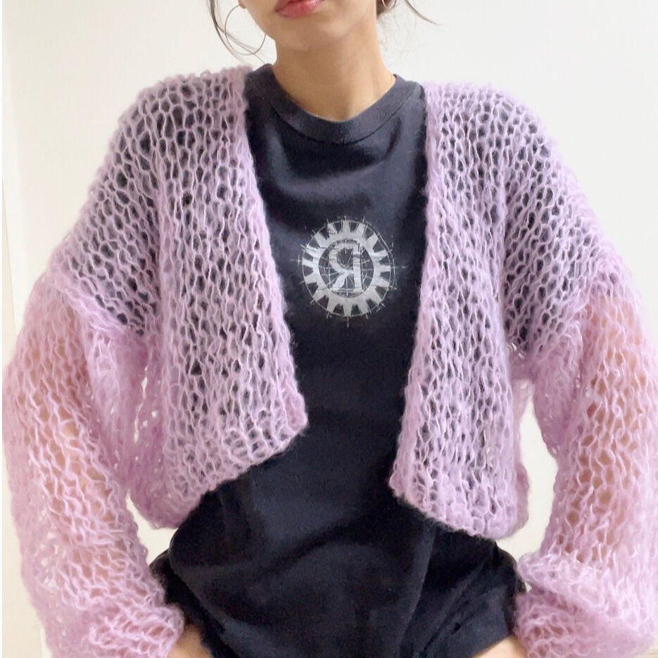 90s フィッシャーマン モヘアカーディガン レア パープル mohair 90s フィッシャーマン モヘアカーディガン レア パープル mohair