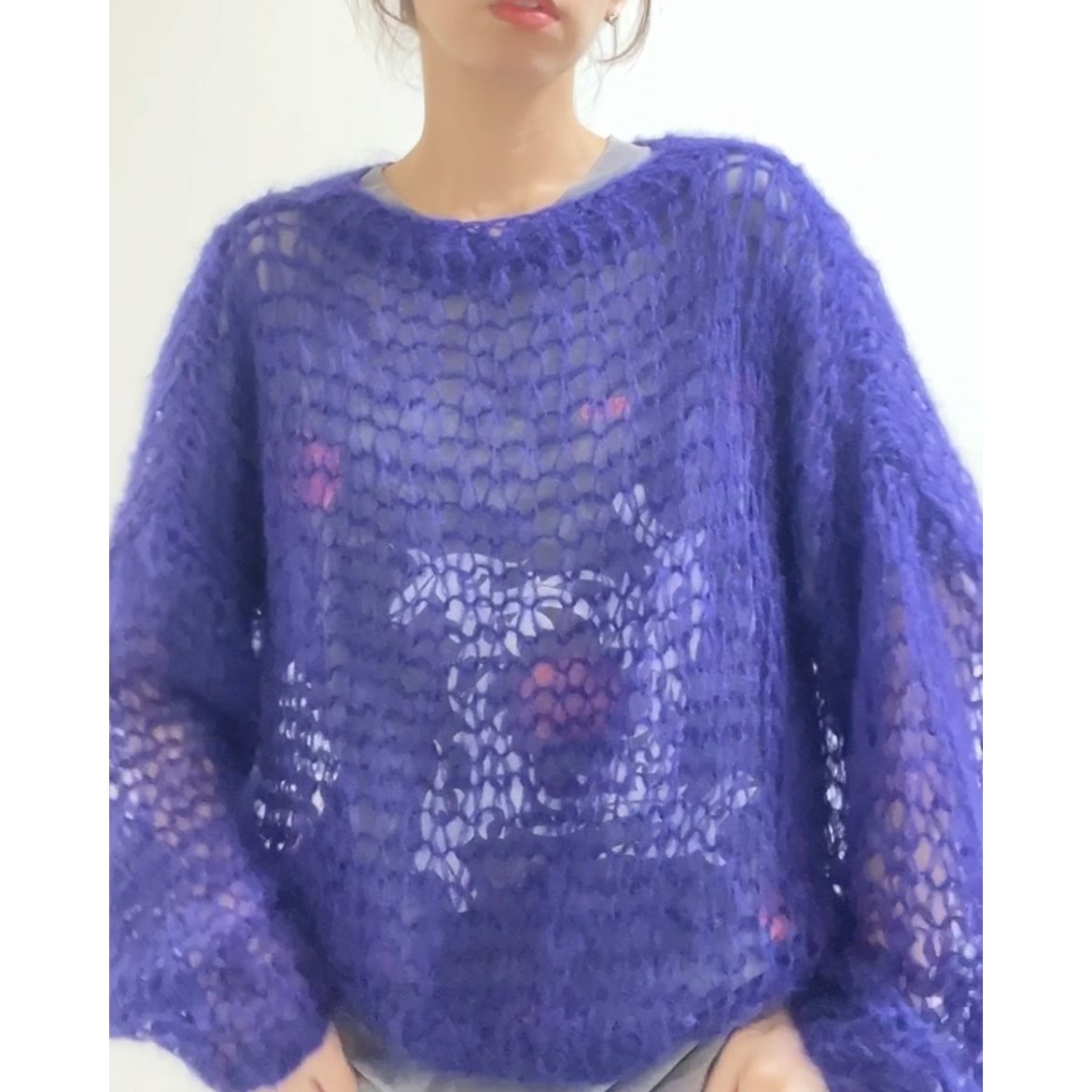 mohair knit pullover(Bluepurple)プルオーバーモヘアニット mohair knit pullover(Bluepurple)プルオーバーモヘアニット