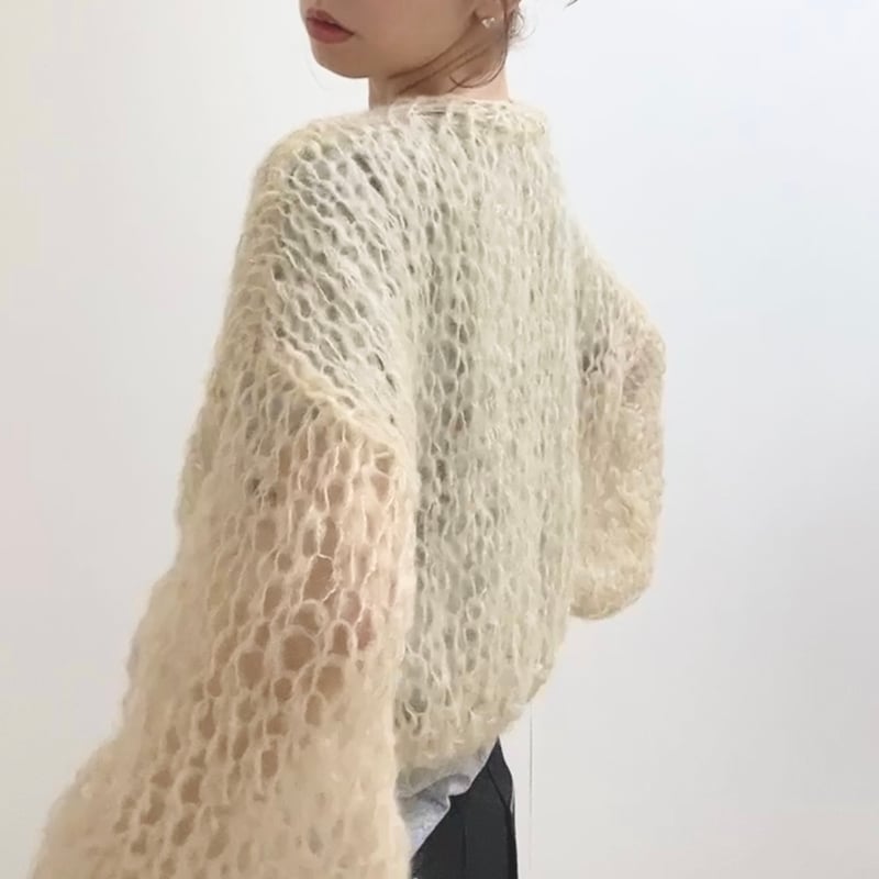 プラージュ 20AW イタリアヤーン HANDKNIT モヘアニット ベージュ プラージュ 20AW イタリアヤーン HANDKNIT モヘアニット