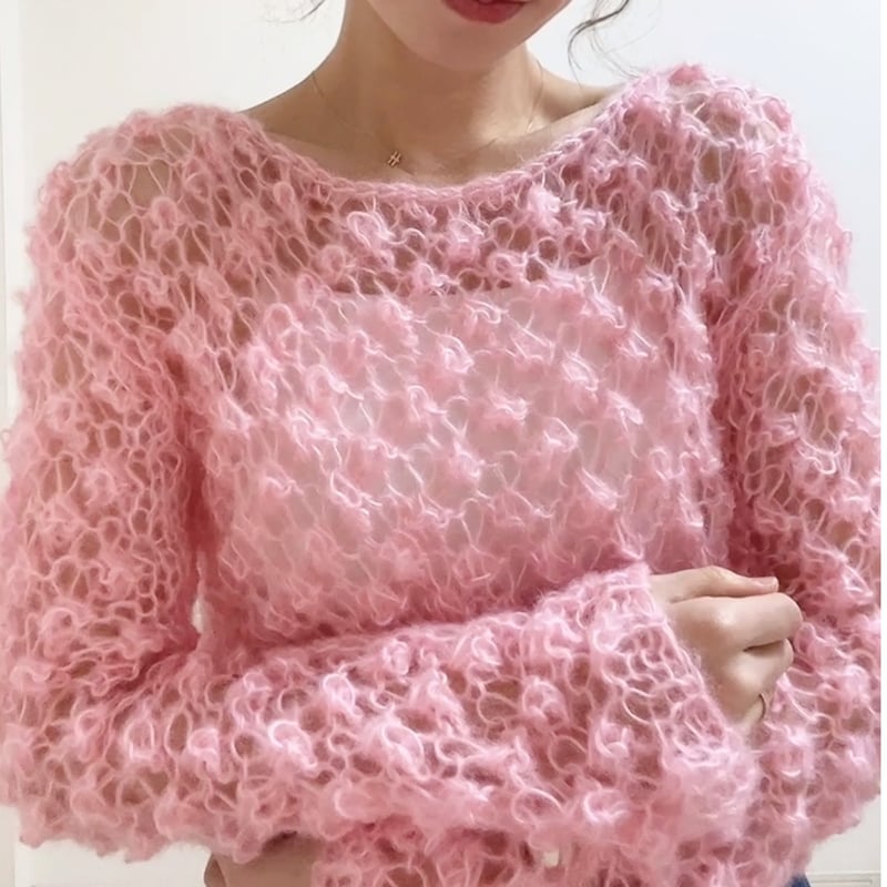 mohair knit pullover（pink）プルオーバーモヘアニット（ピンク