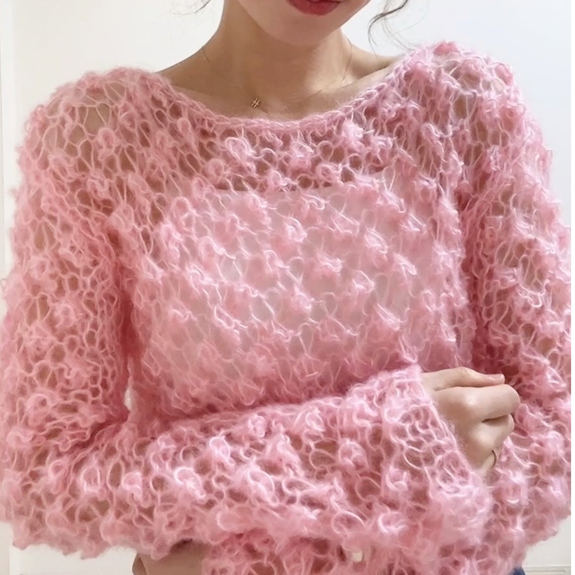 マディソンブルー ルーズプルオーバー モヘア ニット ピンク 定価66,000円