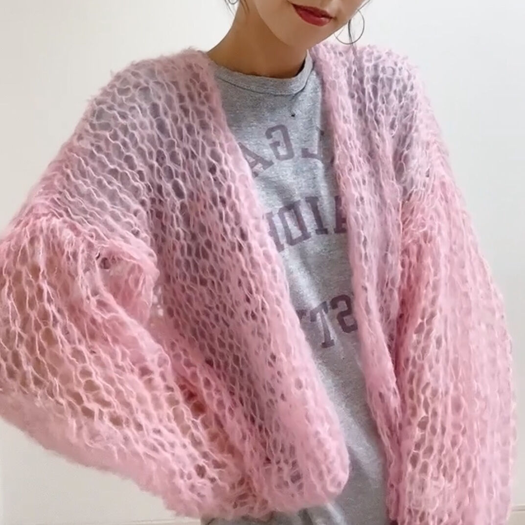 mohair knit cardigan（pink）モヘアニットカーディガン（ピンク）#205