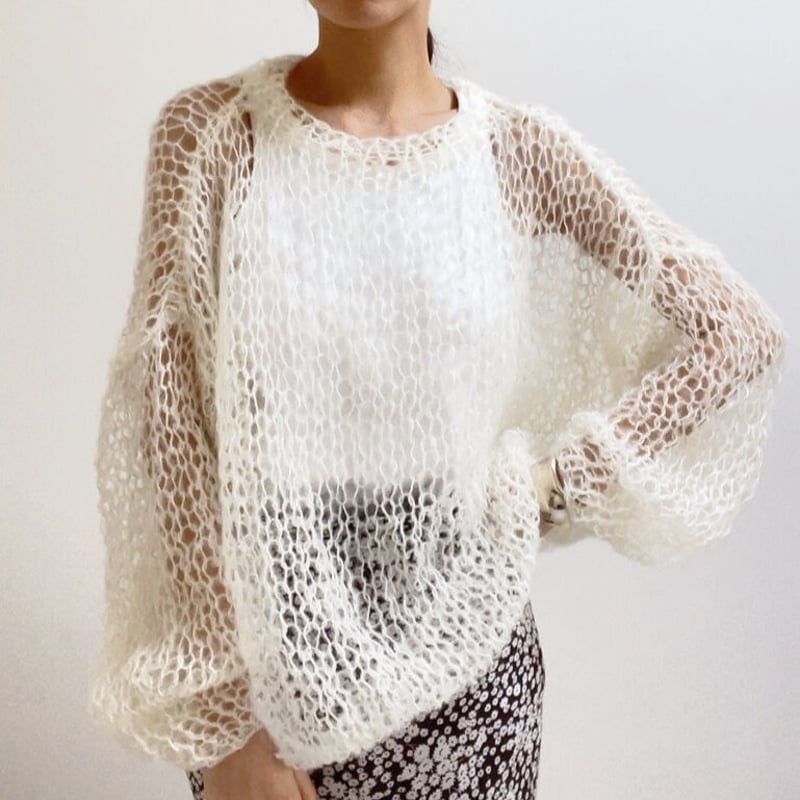 mohair knit pullover（offwhite）プルオーバーモヘアニット（オフホワ