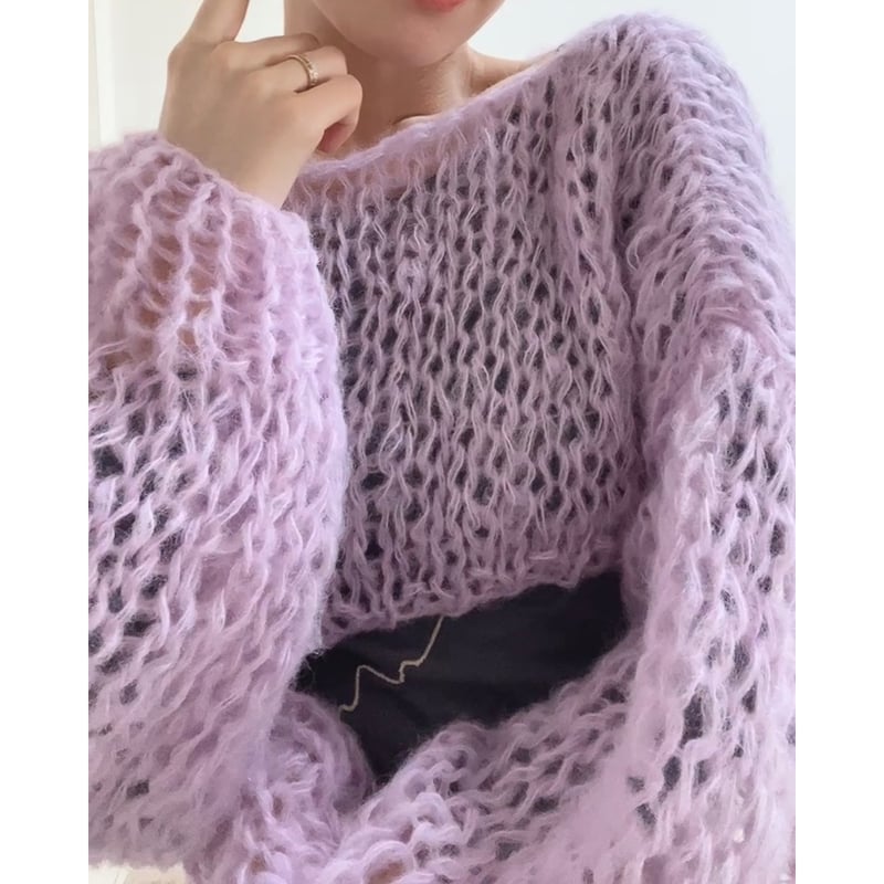 Short length mohair knit （light purple）ショート丈モヘア