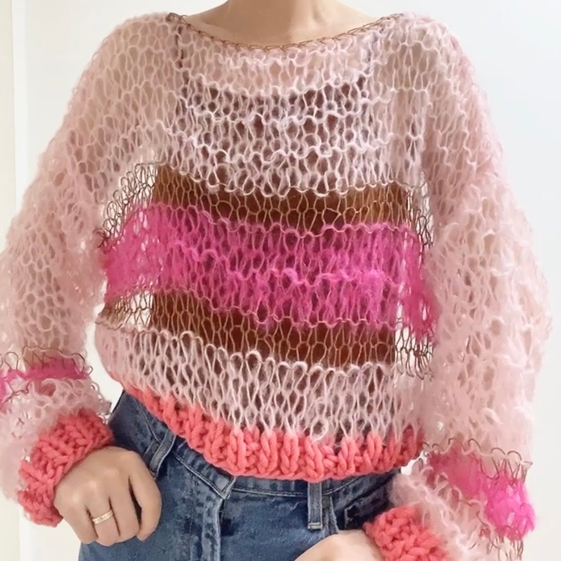 mohair knit pullover（pink）プルオーバーモヘアニット（ピンク）#281