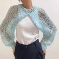 mohair knit sleeves（lightblue）モヘアニットスリーブ（ライトブルー）#201