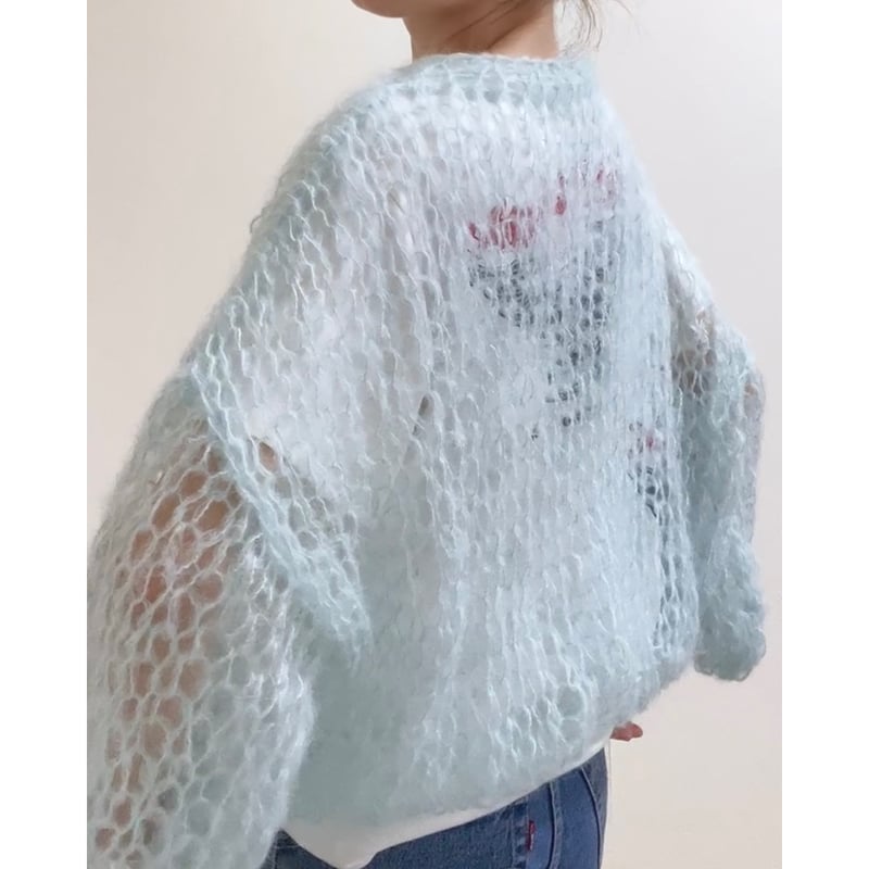 みる　aimeine モヘアニット　ブルー mohair knit pullover（Blue）プルオーバーモヘアニット（ブルー