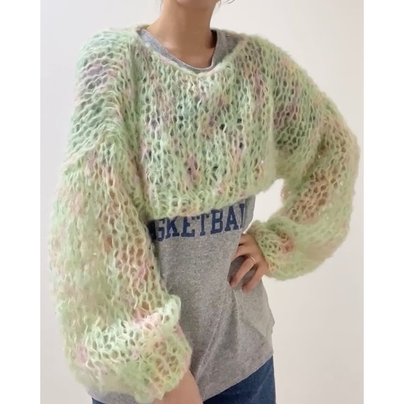 mohair knit pullover（lightgreen）プルオーバーモヘアニット