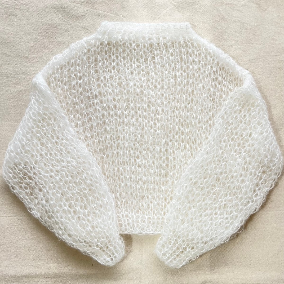 サカイ 23年製 オフホワイト ウール モヘアニット プルオーバー 止め  