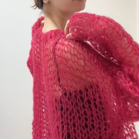 mohair knit pullover（Rose）プルオーバーモヘアニット（ローズ）#356
