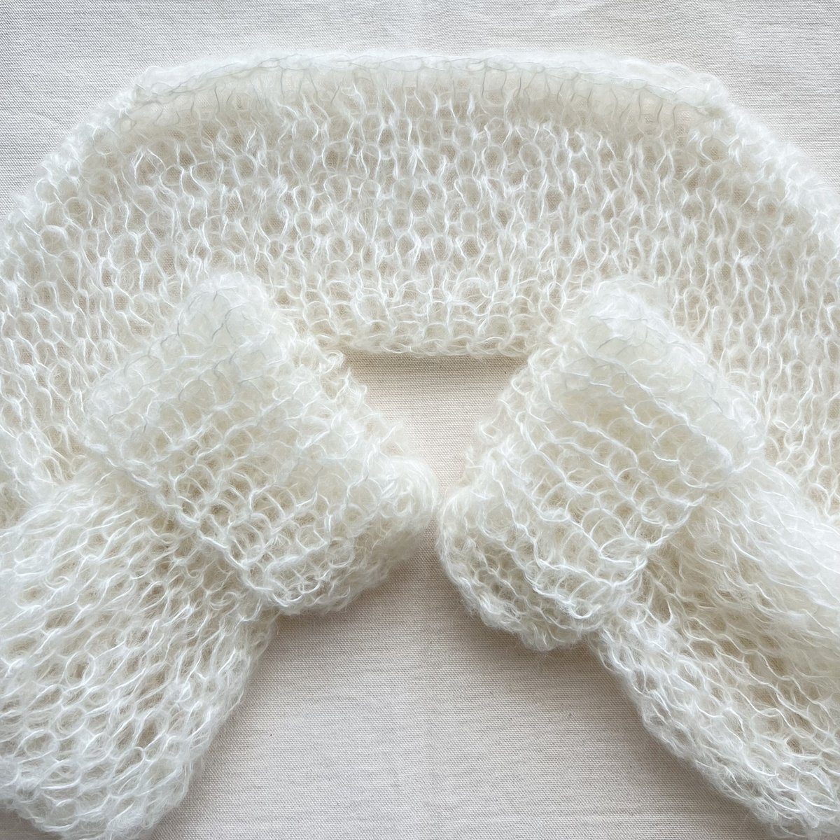 Short length mohair knit (White)ショート丈モヘアニット Short length mohair knit (White)ショート丈モヘアニット