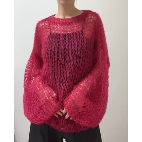 mohair knit pullover（Rose）プルオーバーモヘアニット（ローズ）#356