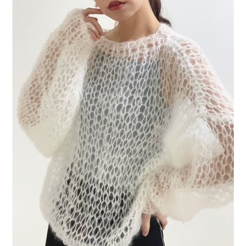 mohair knit pullover（White）プルオーバーモヘアニット